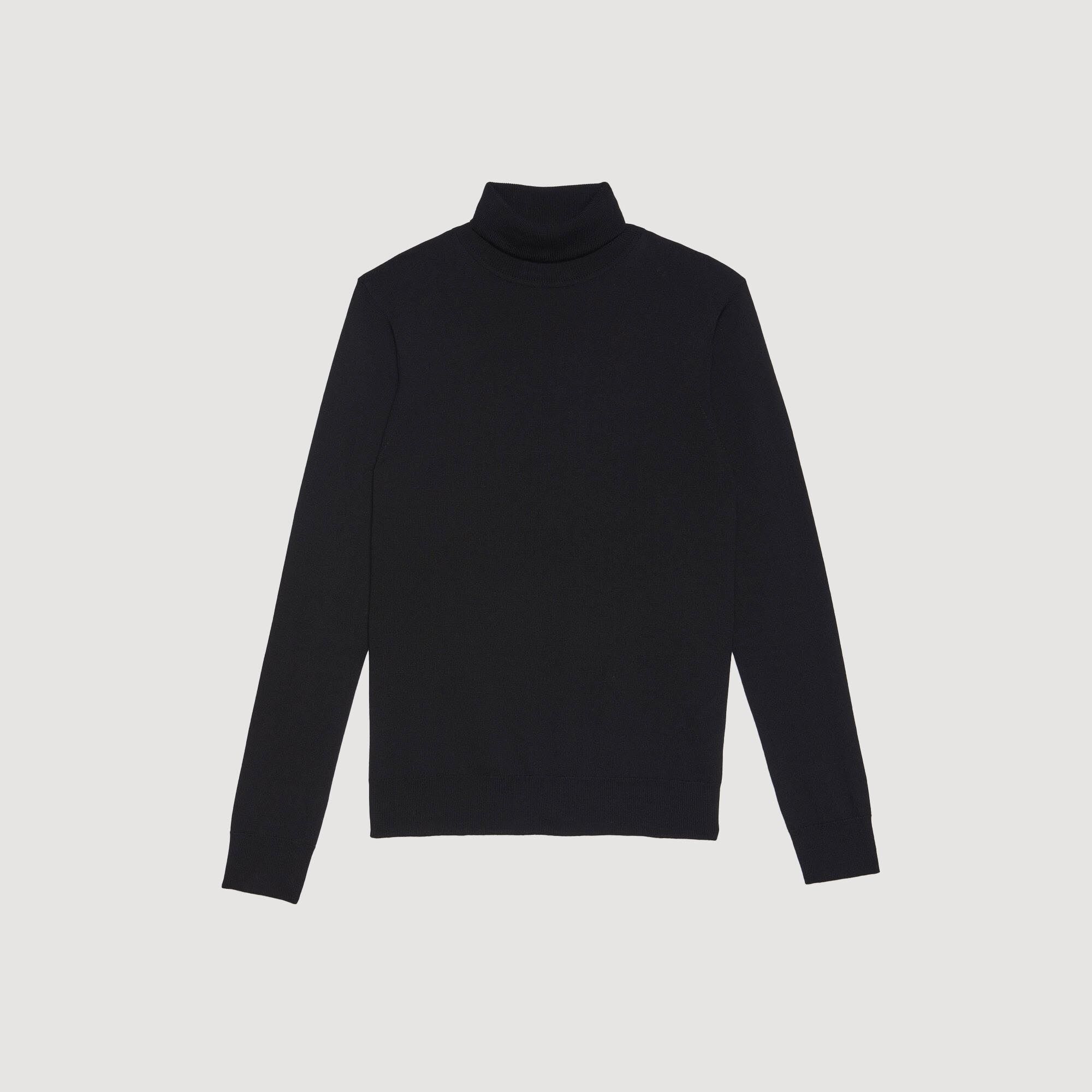 Turtleneck wool sweater black / gray for Men | Sandro Paris Turtleneck wool sweater black / gray for Men | Sandro Paris