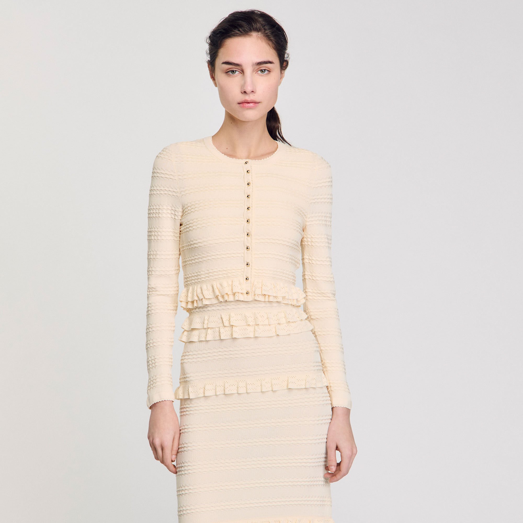 Ruffled cardigan