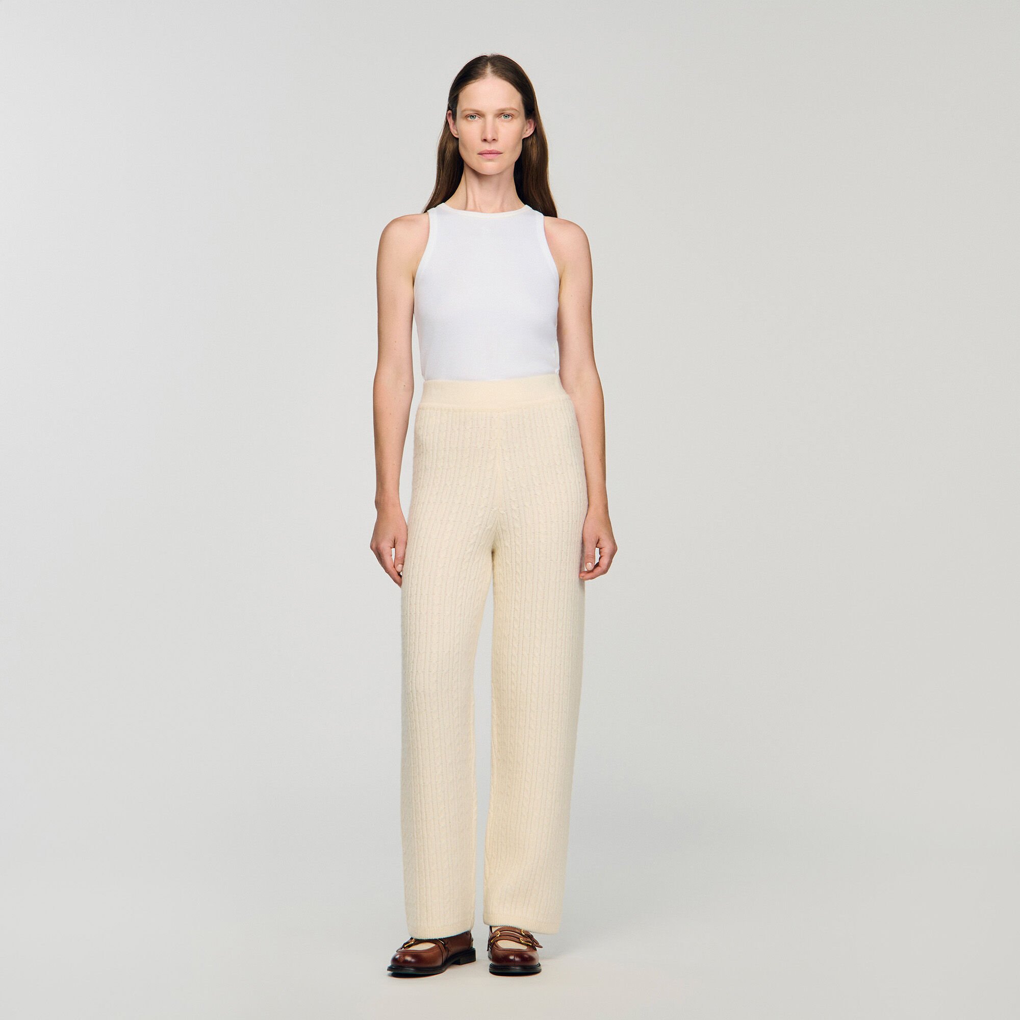 Cable knit pants
