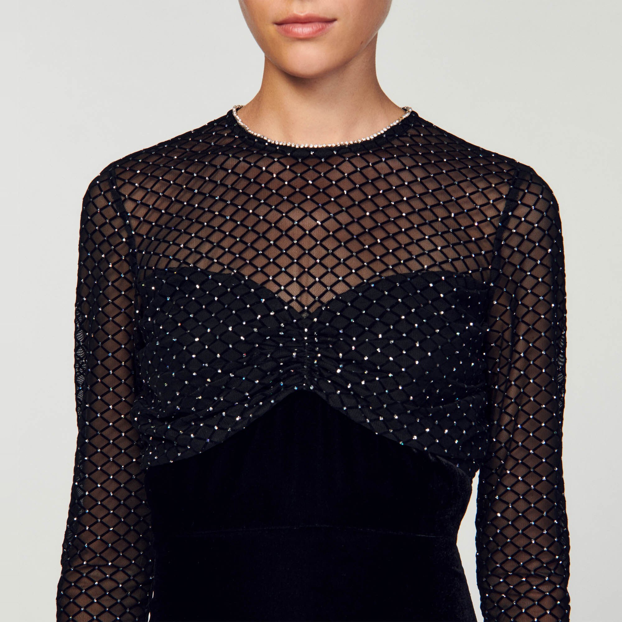 Velvet and rhinestone dress