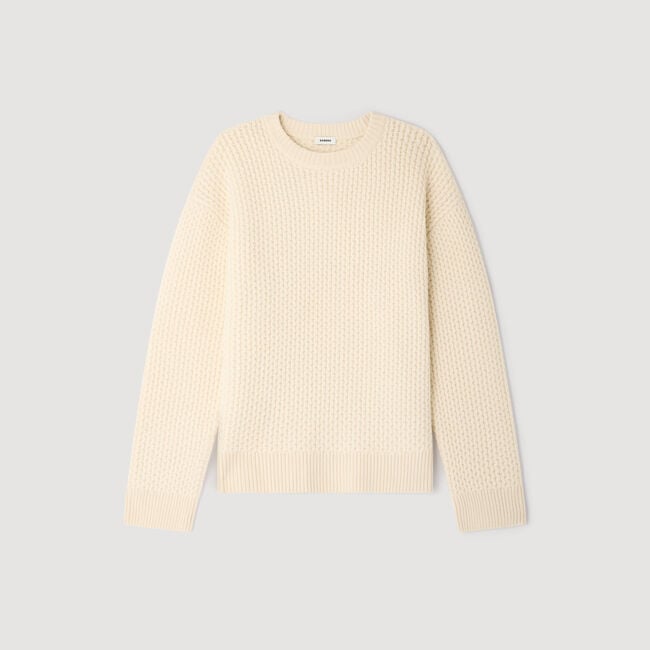 Honeycomb stitch wool sweater