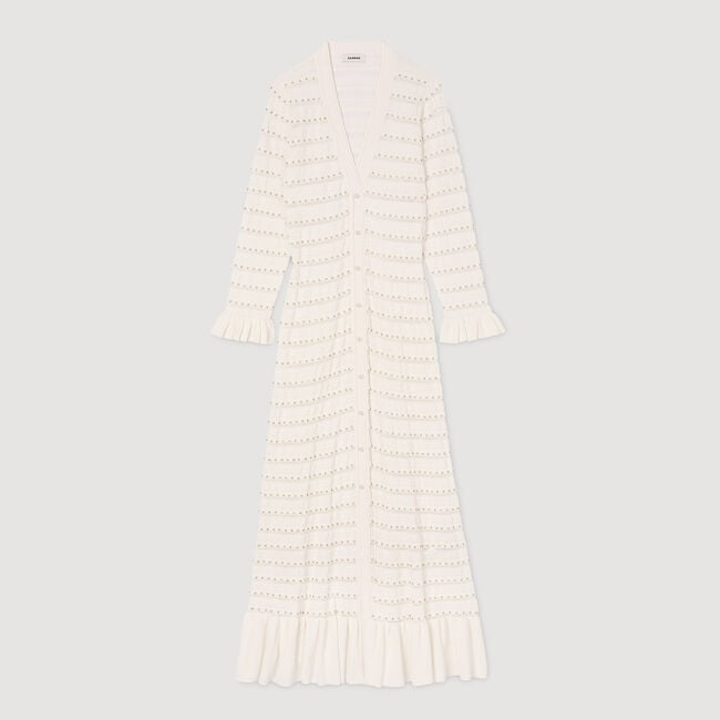 Maxi dress with pearl details