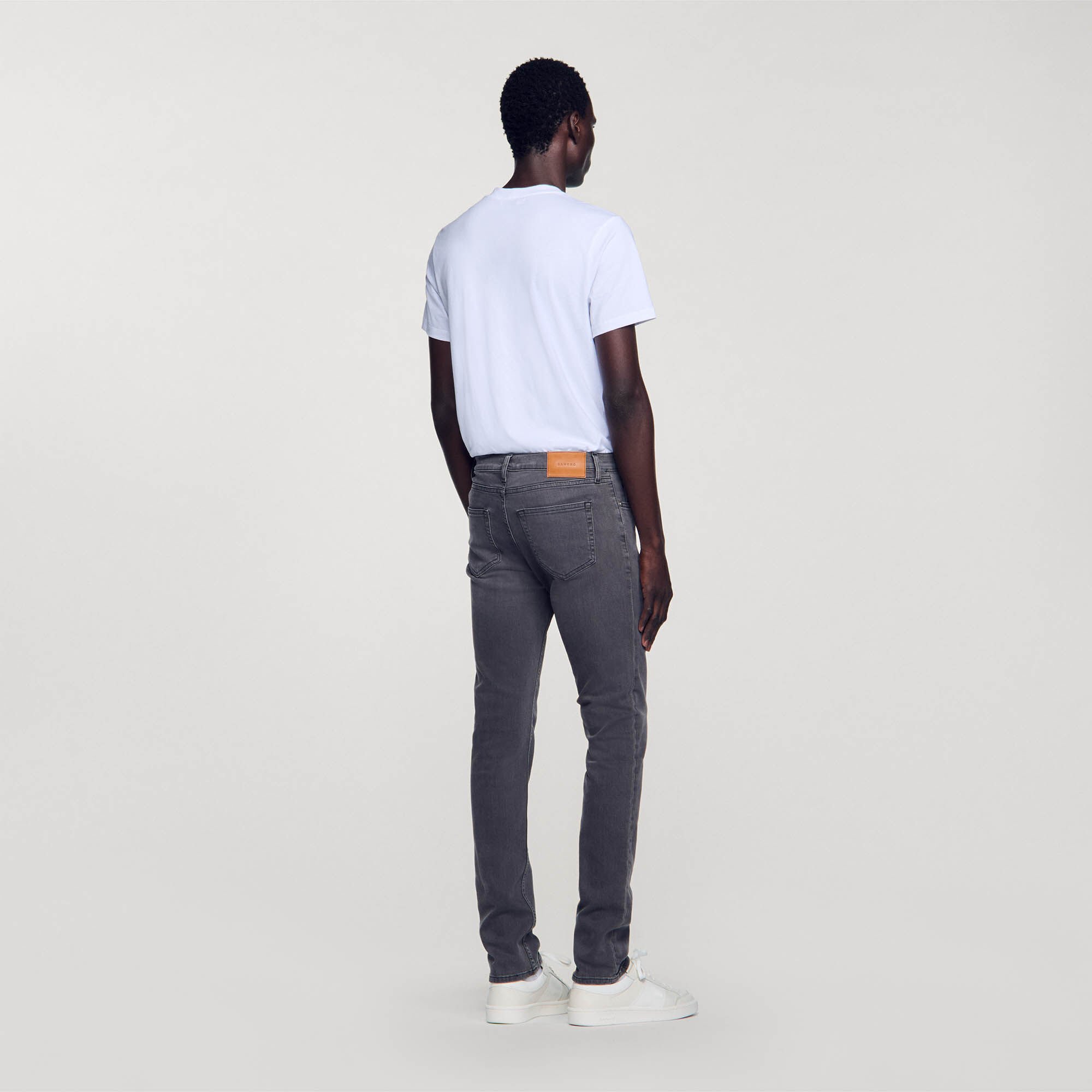 Washed gray jeans