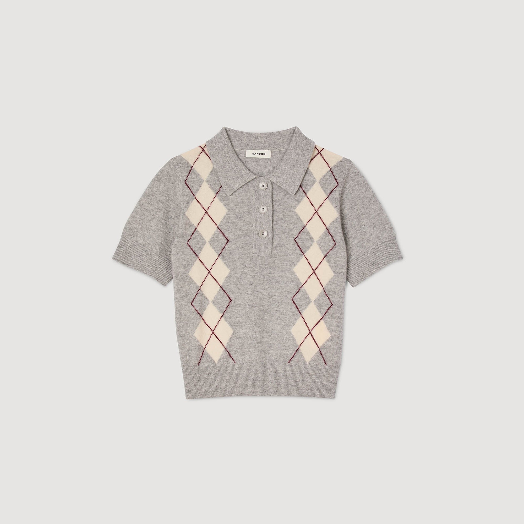 Argyle polo sweater