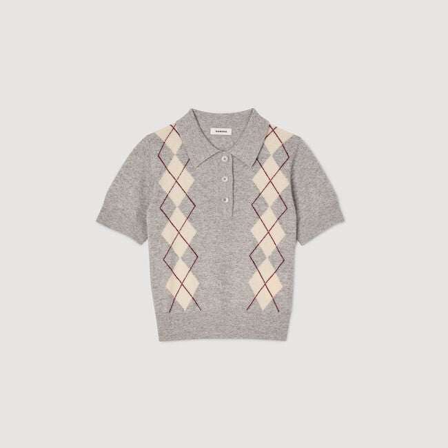 Argyle polo sweater