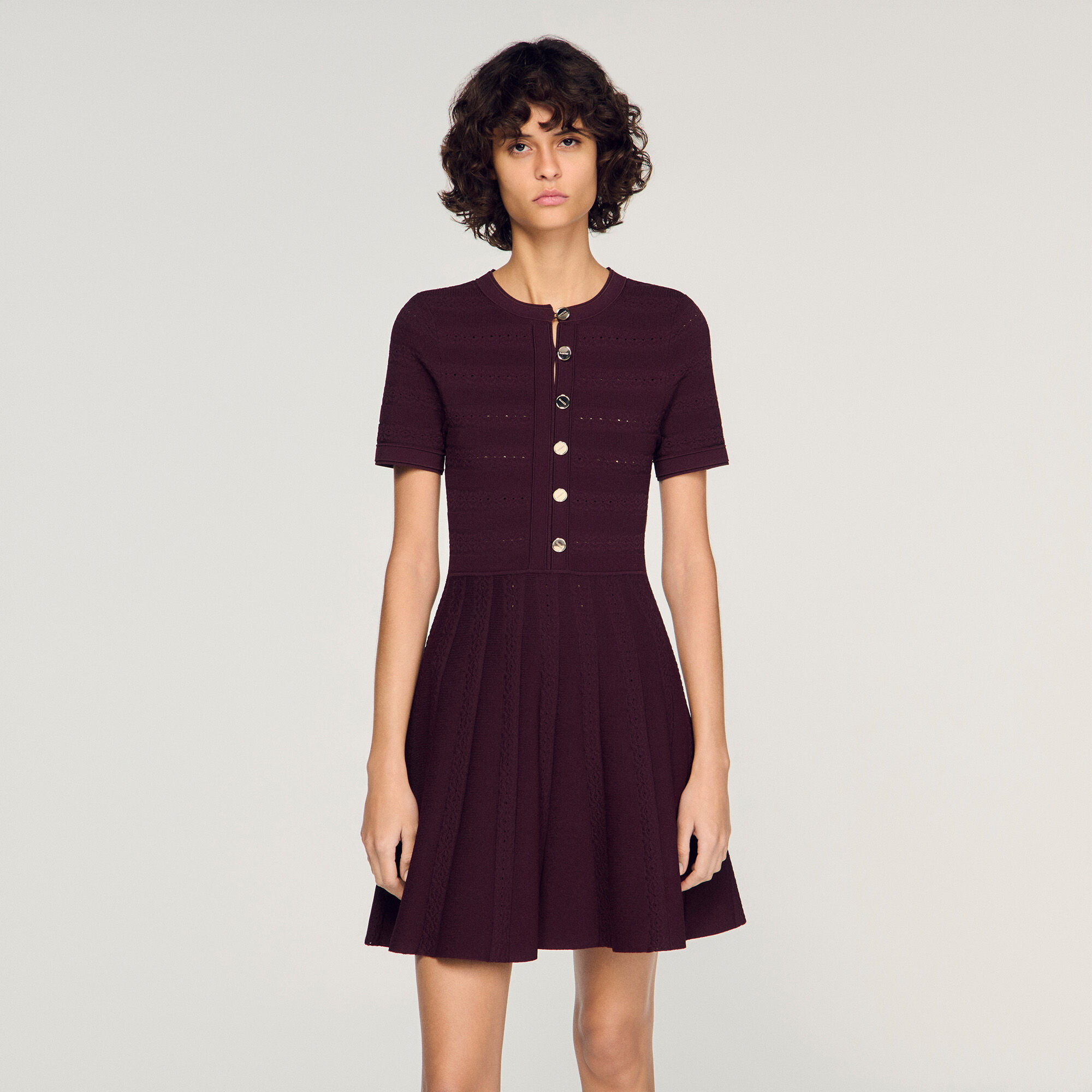Floral print knit mini dress