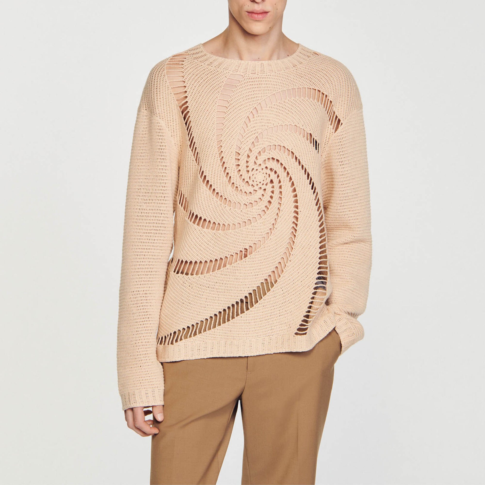 Cotton crochet spiral sweater