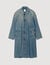 Long faded denim coat