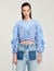 Patterned top with drawstrings