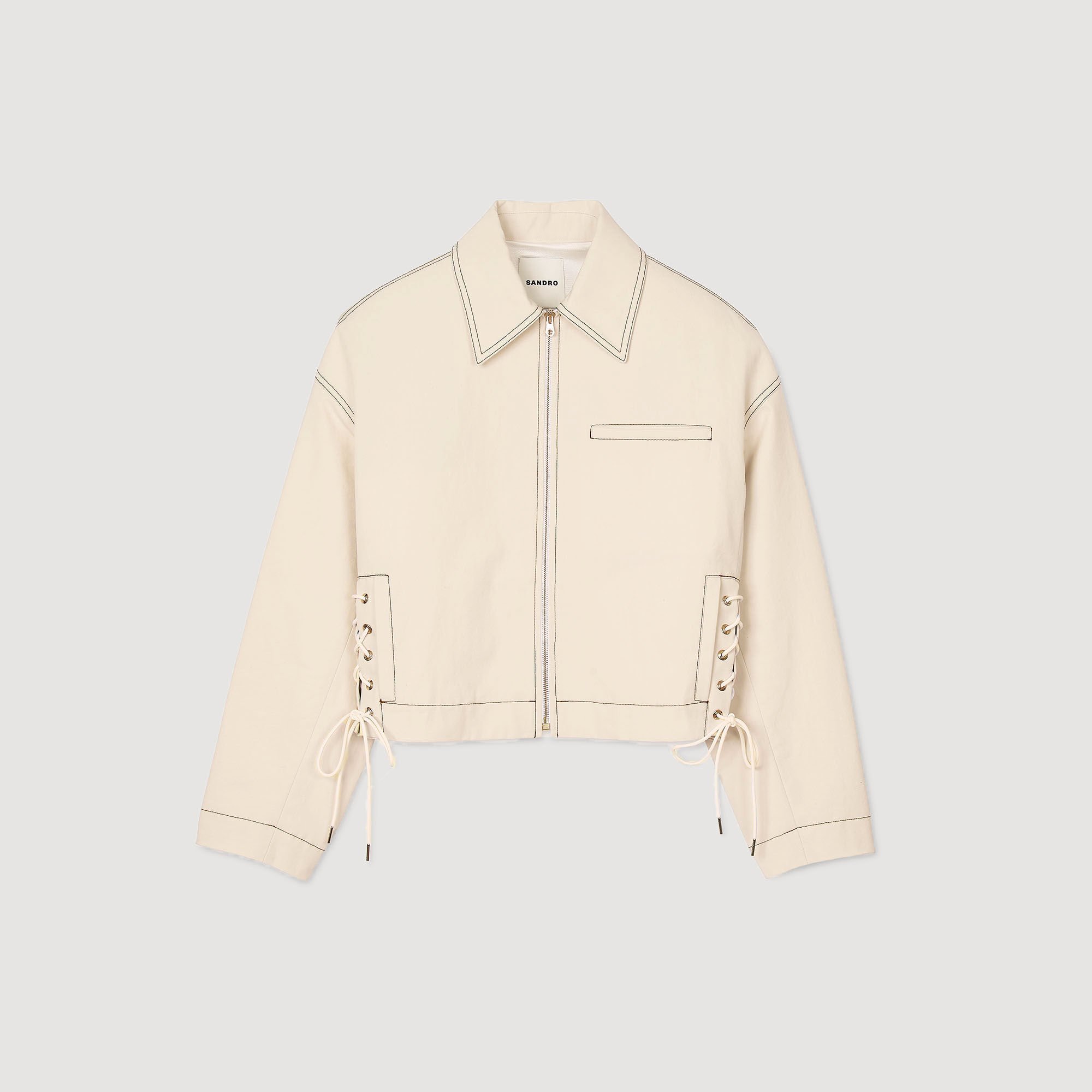Denim lace-up jacket
