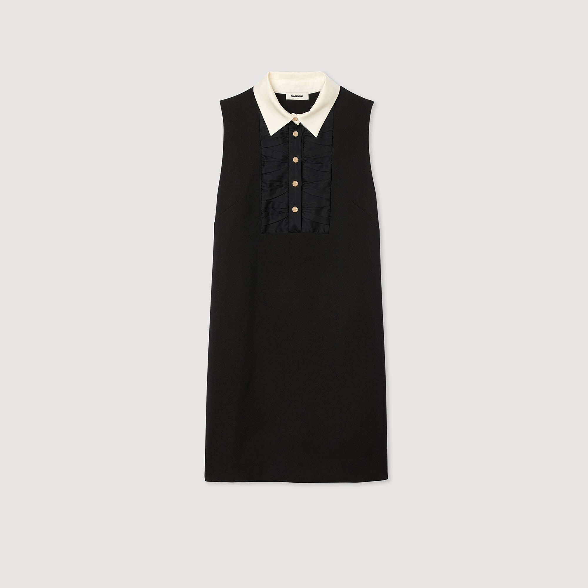 Mini dress with contrast collar