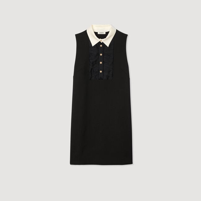 Mini dress with contrast collar