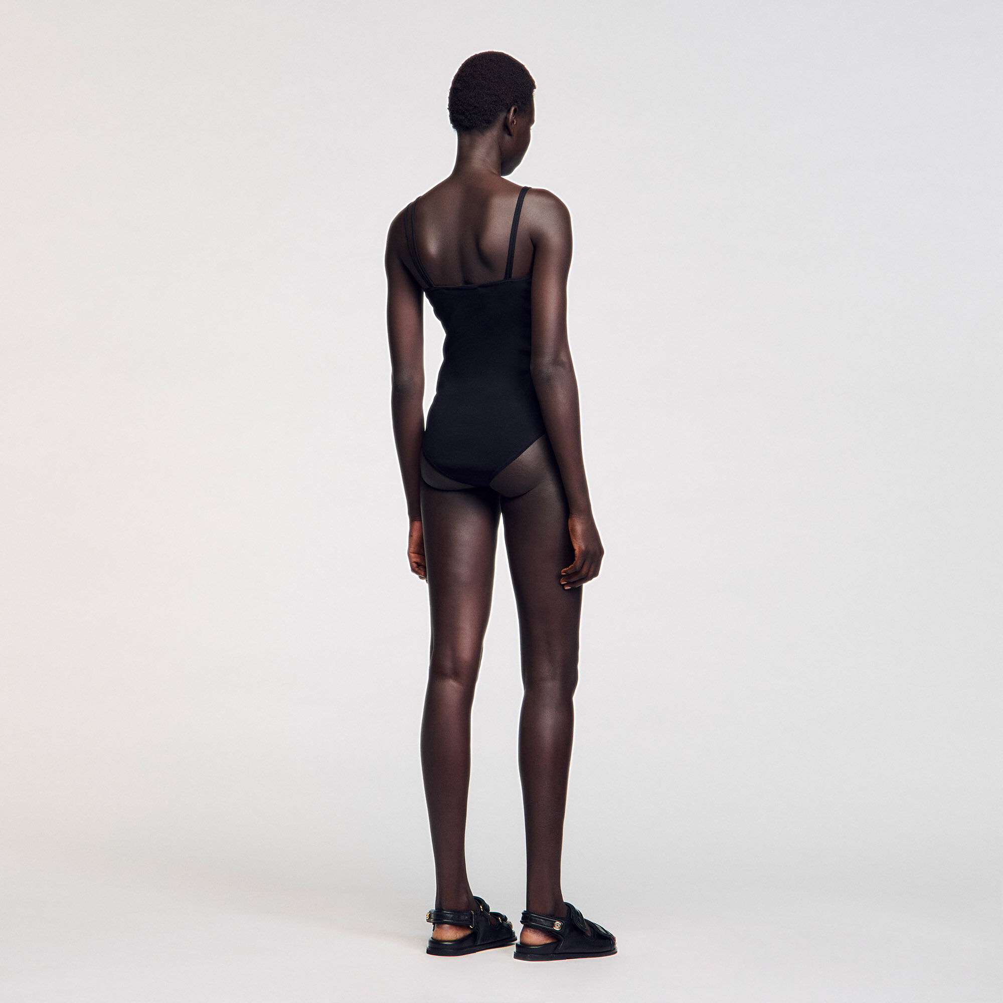 ☆☆雪☆☆Deuxieme dignity sleeveless Jewelery detail knit leotard black / gray For Women | Sandro