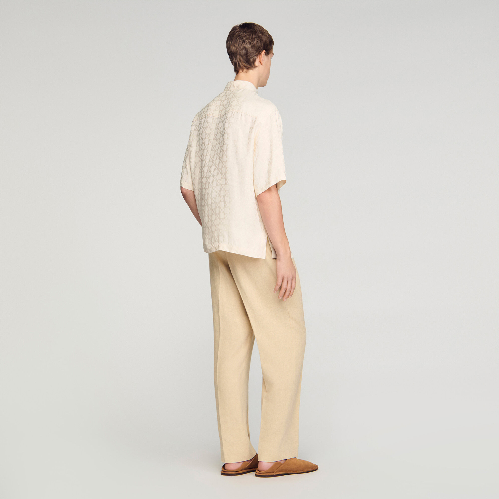 Square Cross loose-fit shirt in white for Men | Sandro Paris Square Cross loose-fit shirt in white for Men | Sandro Paris
