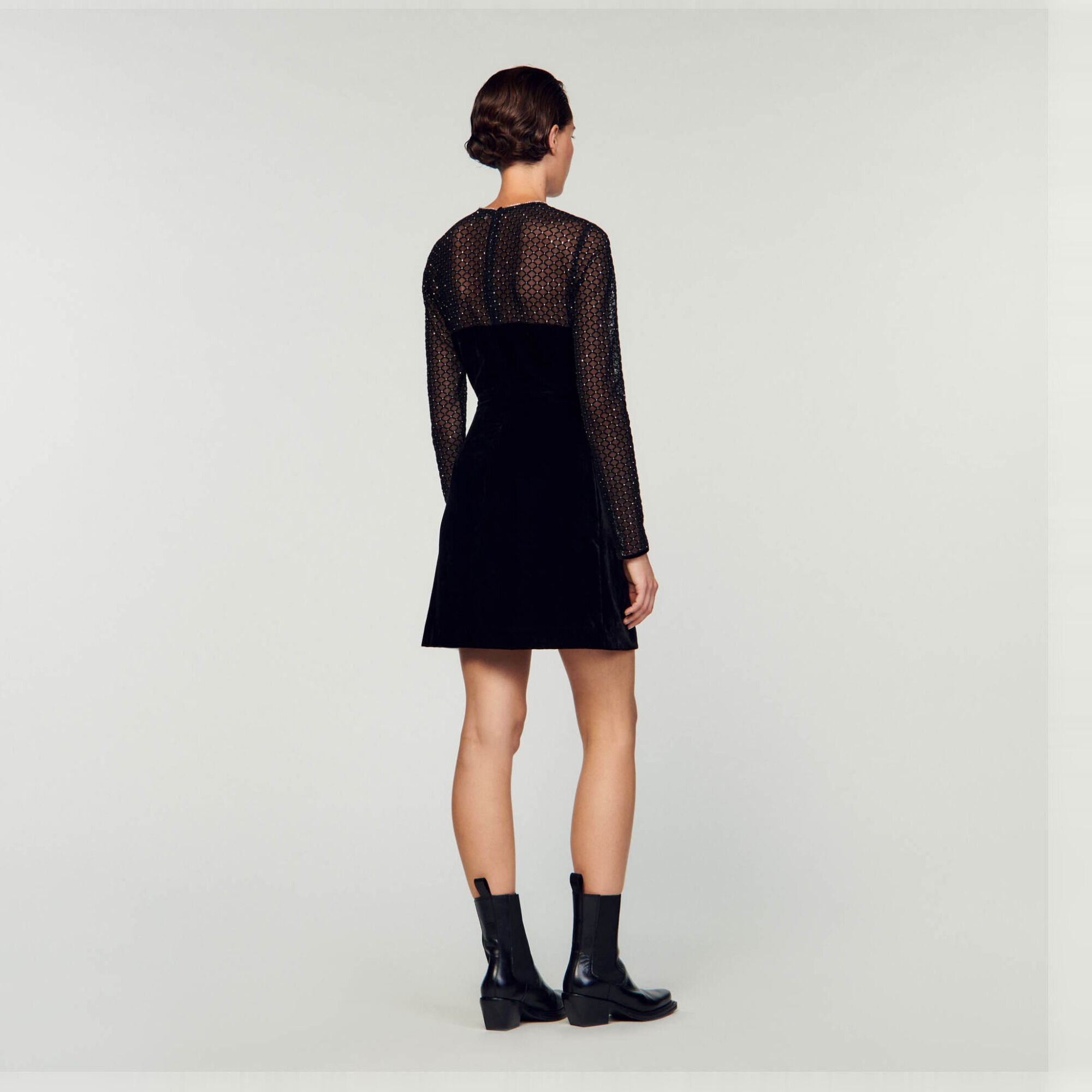 Velvet and rhinestone dress