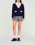 Cable knit sweater with low neckline