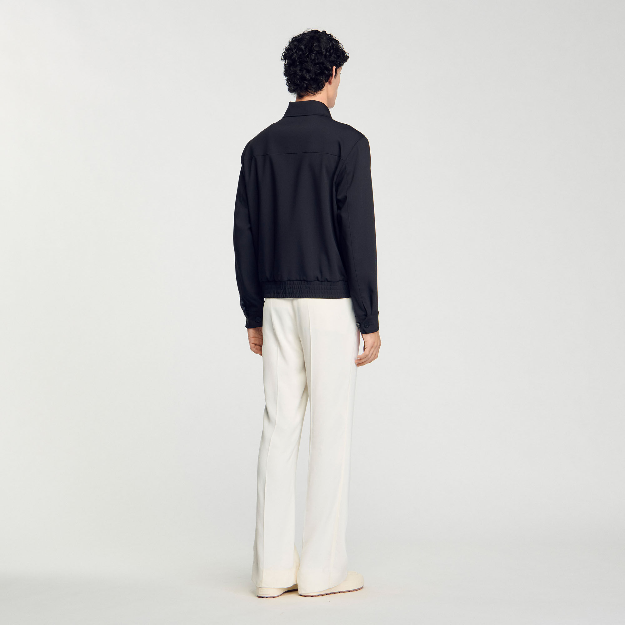 Zip-up jacket black / gray for Men | Sandro Paris