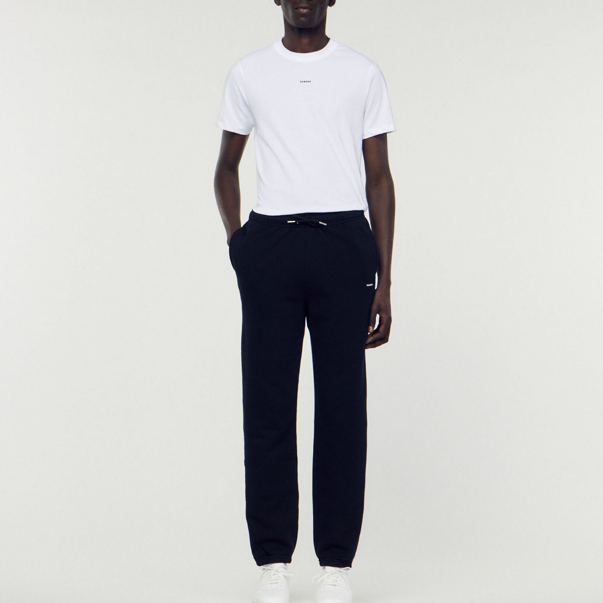 Embroidered fleece jogging bottoms