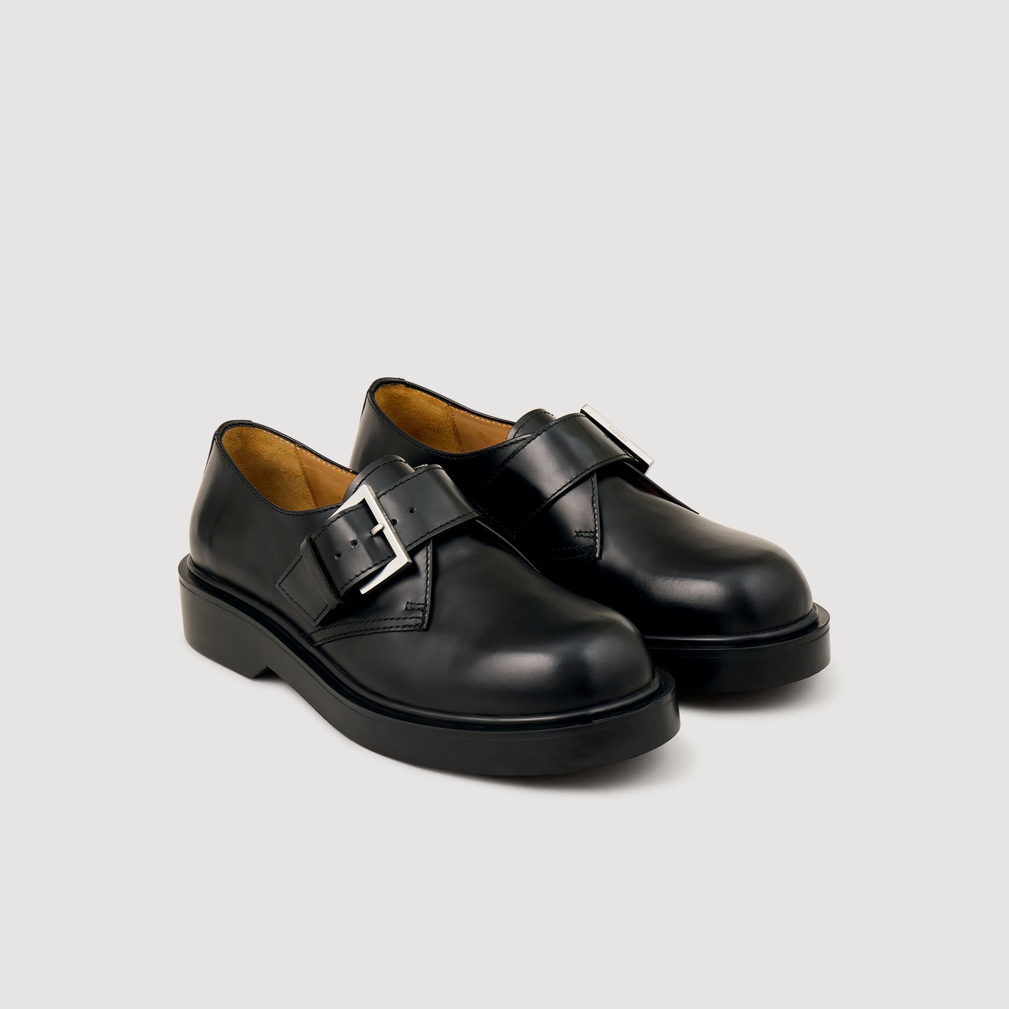 Glazed leather loafers