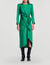 Ruffled satin-effect dress