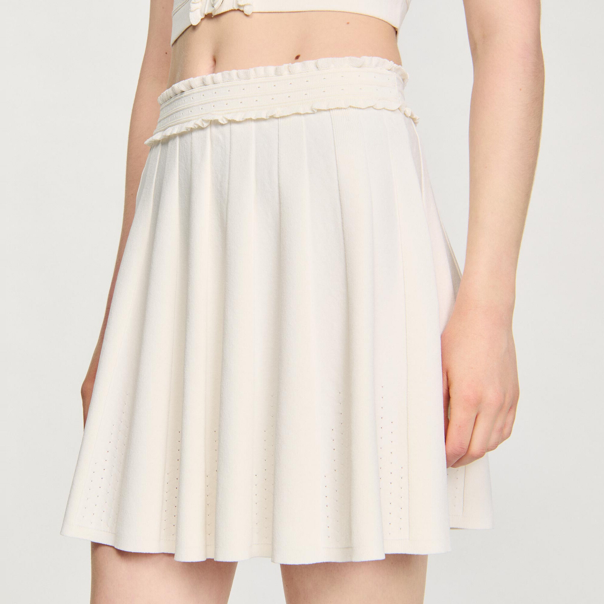 Pointelle knit skirt