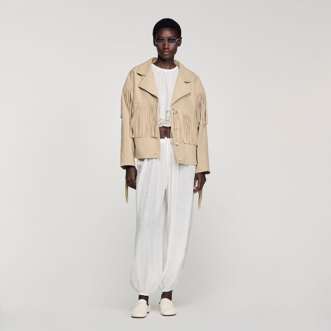 Fringed suede jacket