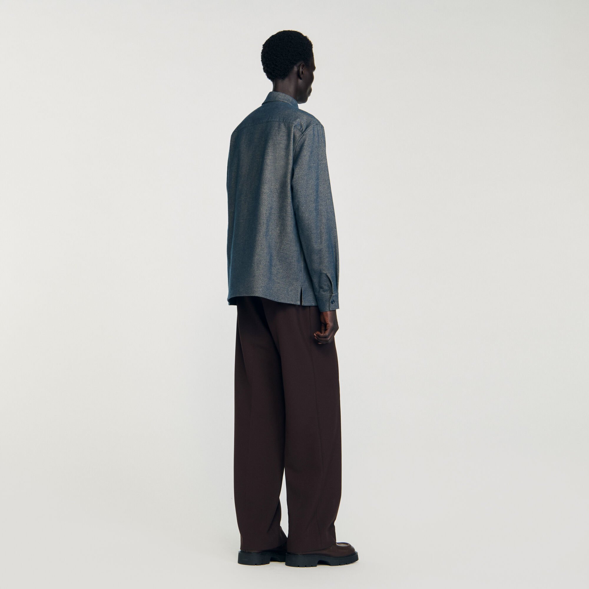 Flap pocket flannel shirt