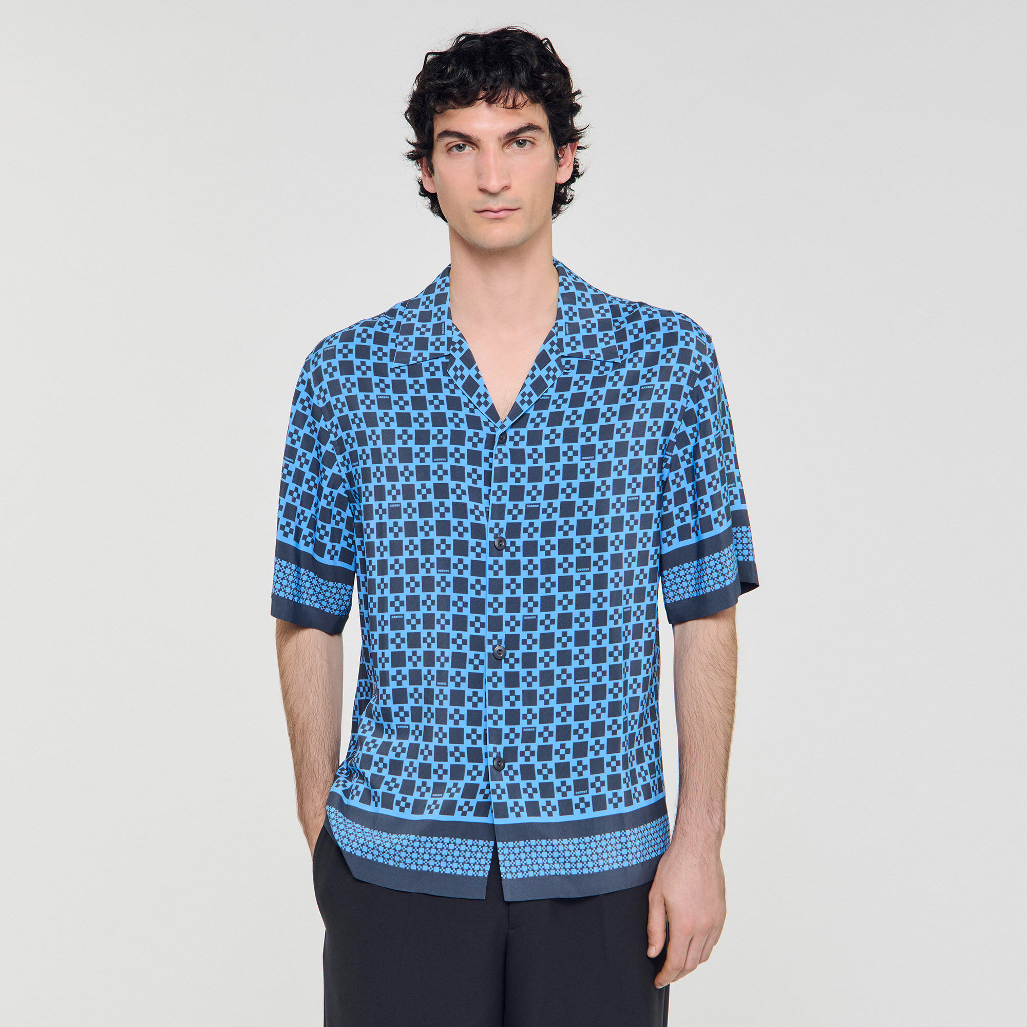 Square Cross motif flowing shirt