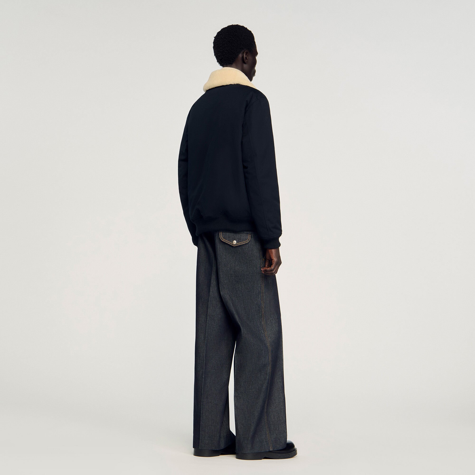 Shearling collar aviator jacket Shearling collar aviator jacket