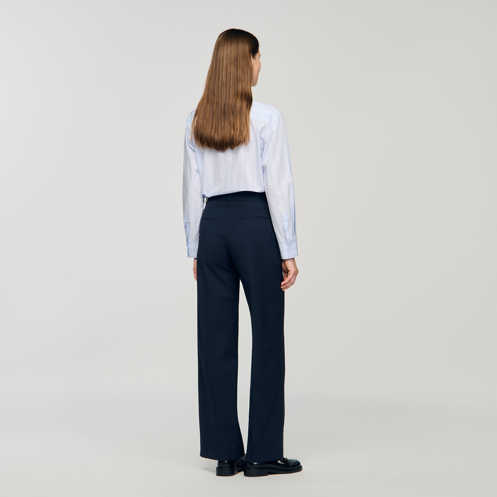 Minimal chalk-striped trousers