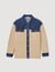 Knit and denim cardicoat