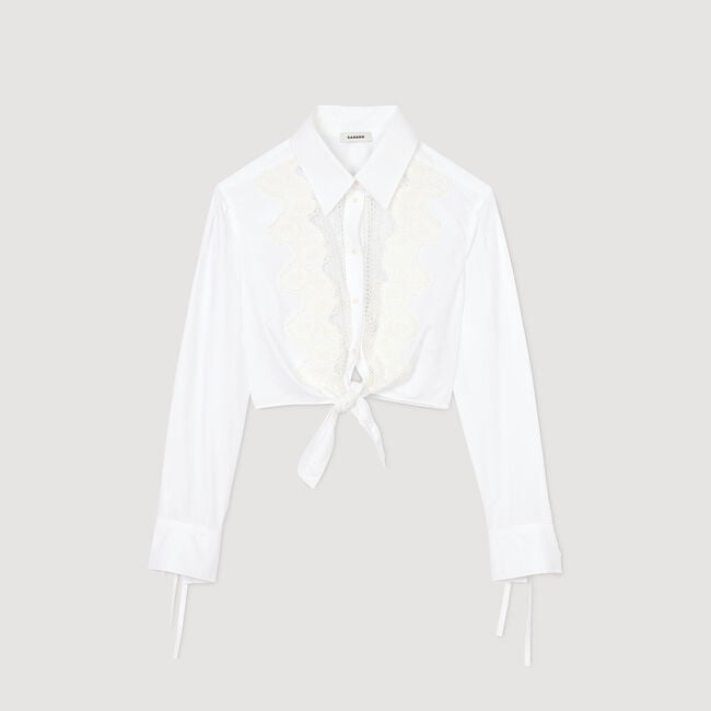 Lace bib shirt
