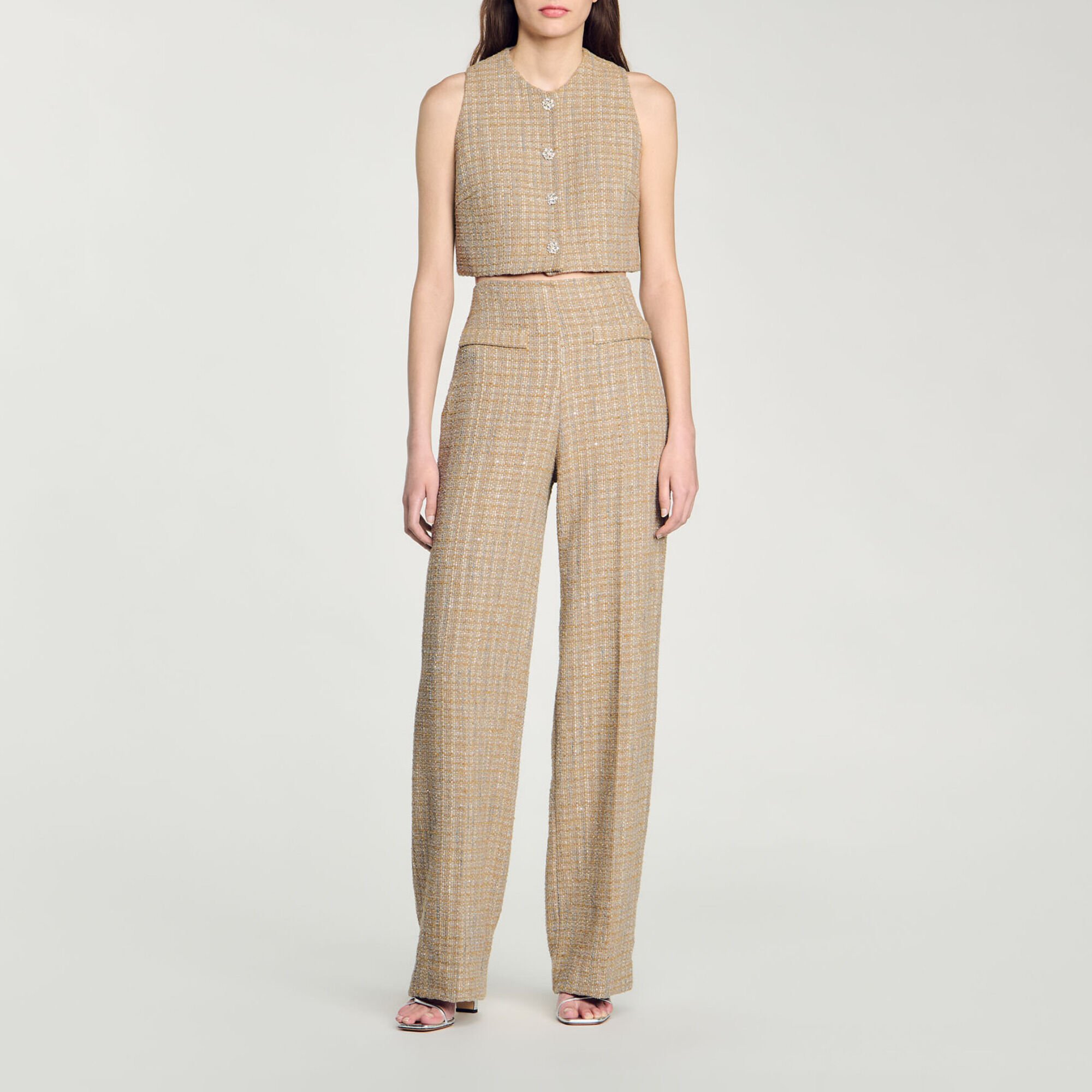 Checked tweed trousers