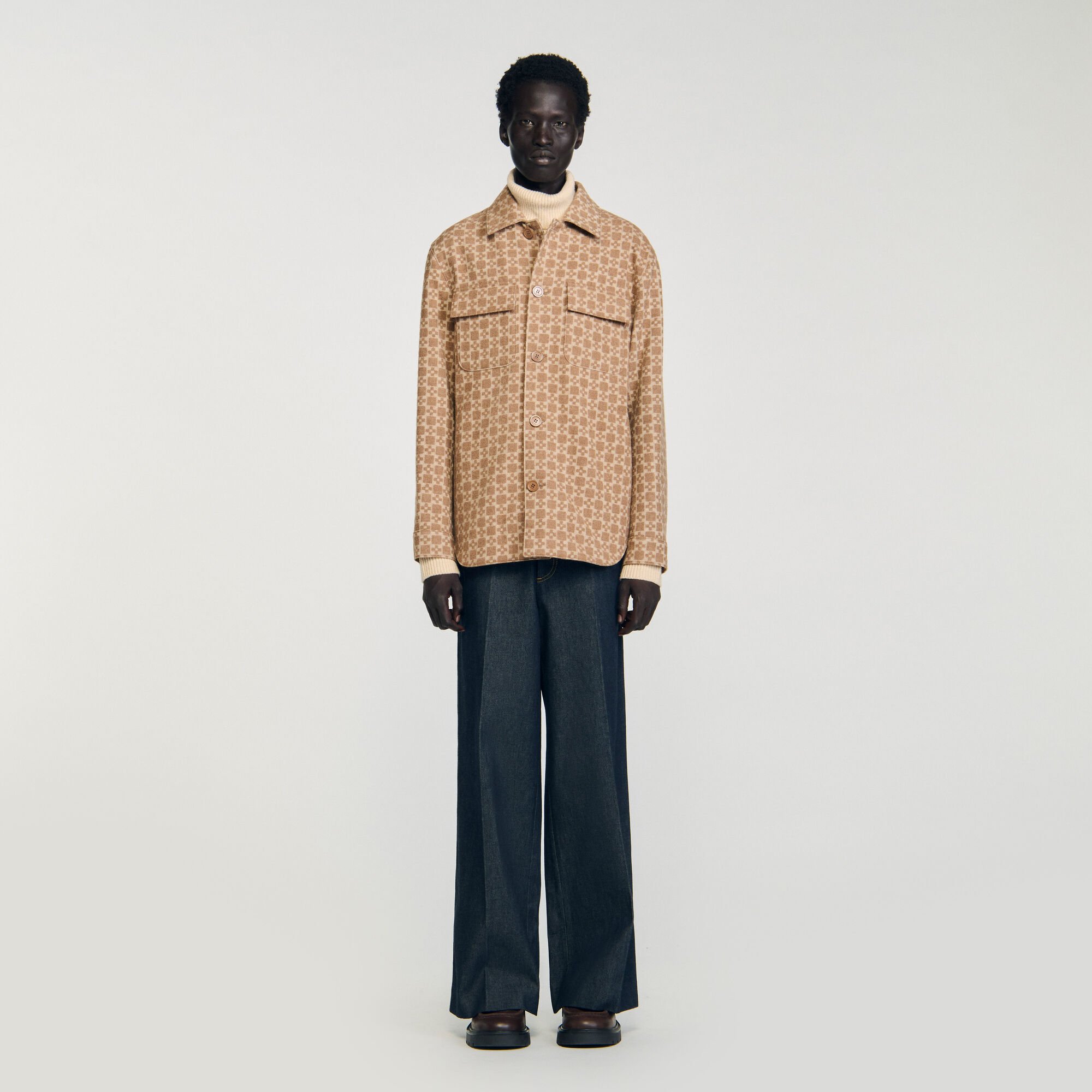 Square Cross jacquard overshirt