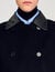 Long wool and leather coat