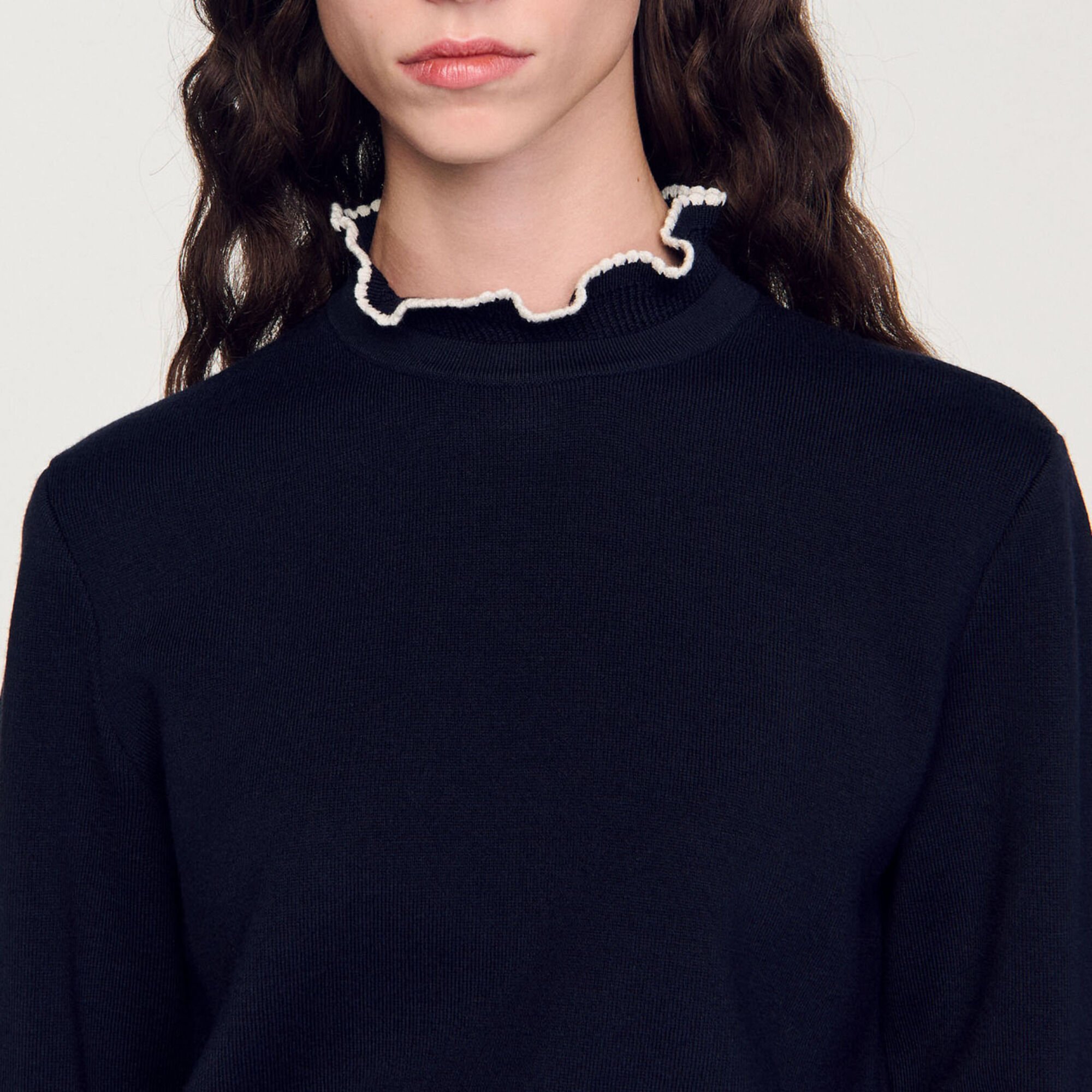 Ruffled-Neck Sweater