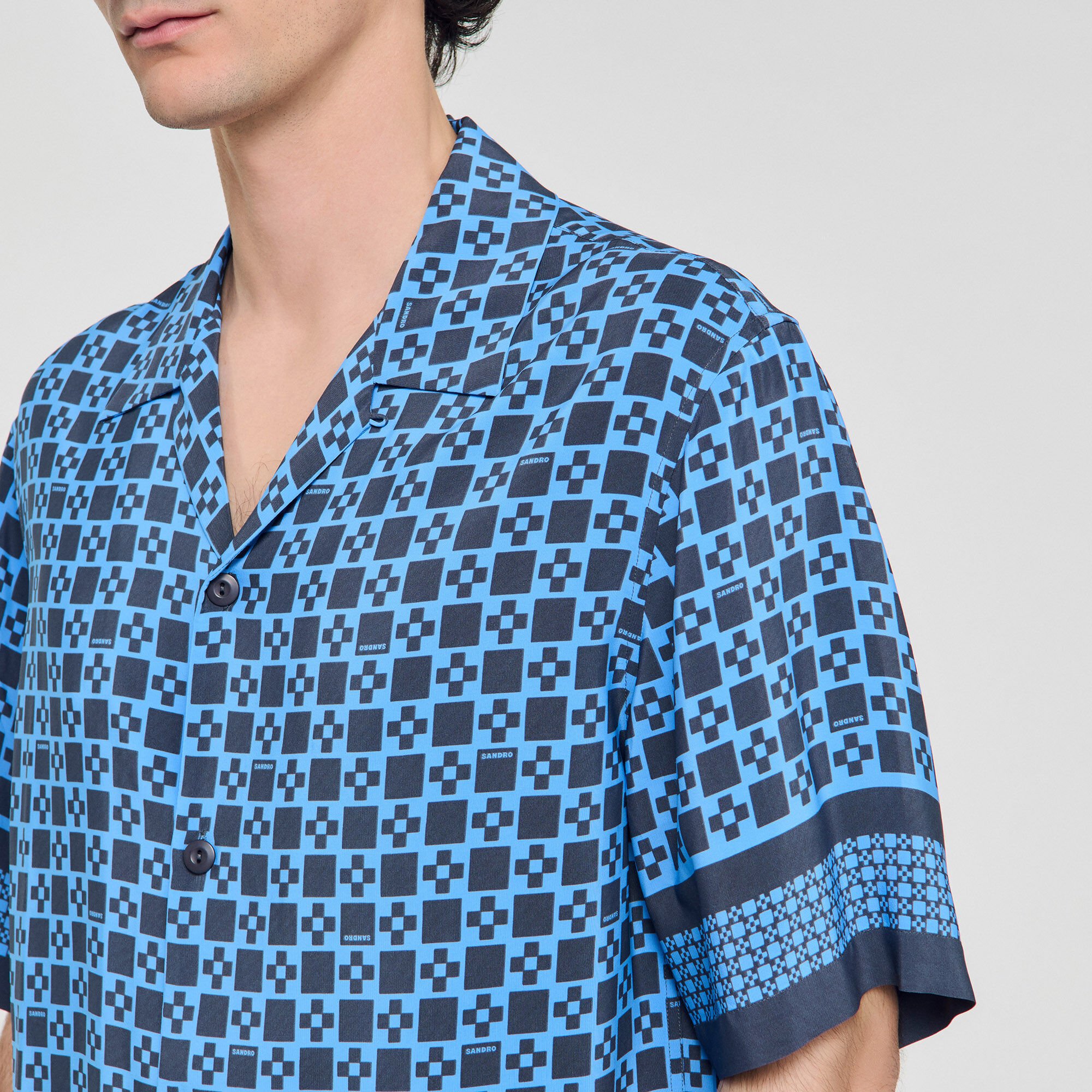 Square Cross motif flowing shirt