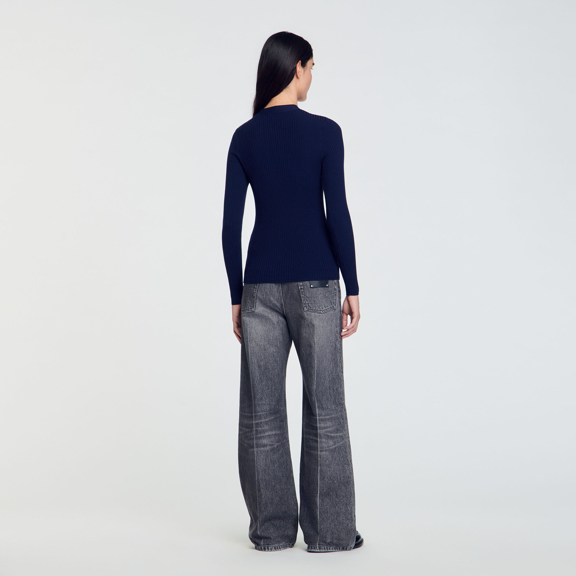 Rib knit cardigan