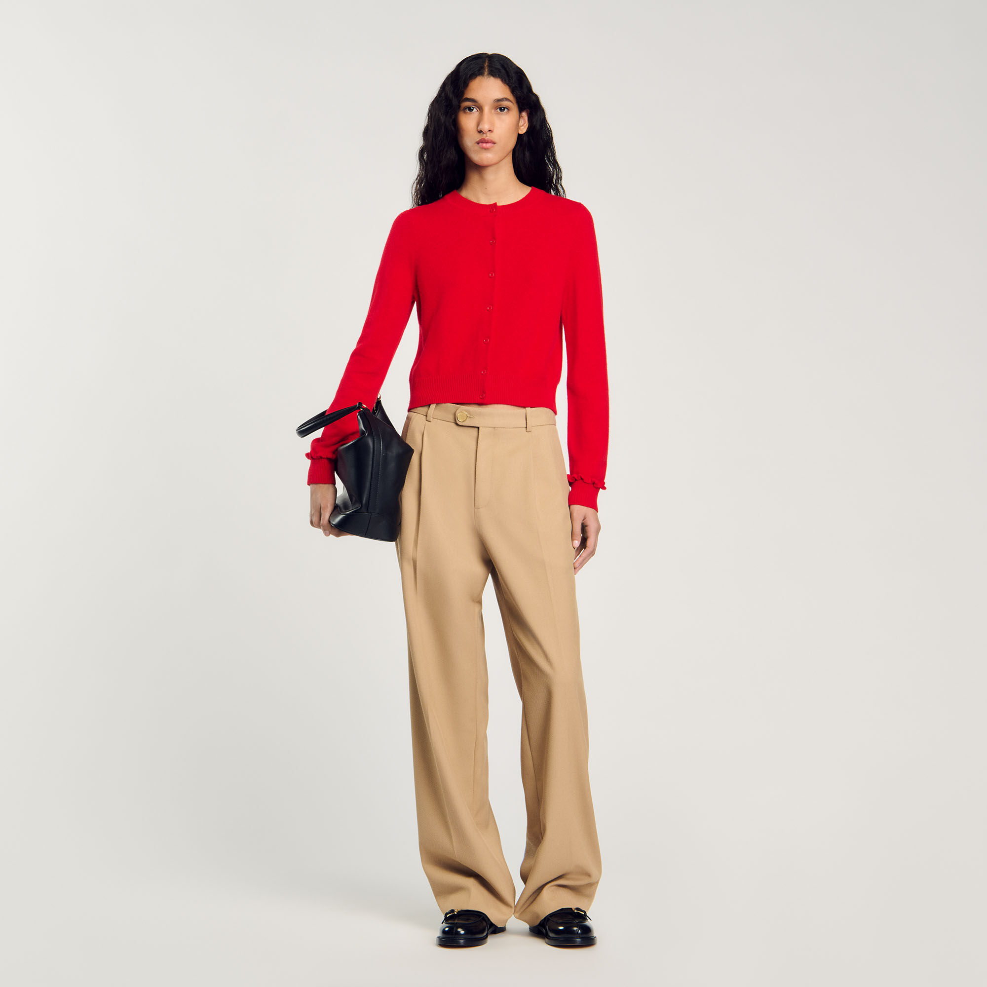 Ruffled cardigan red For Women Sandro Paris