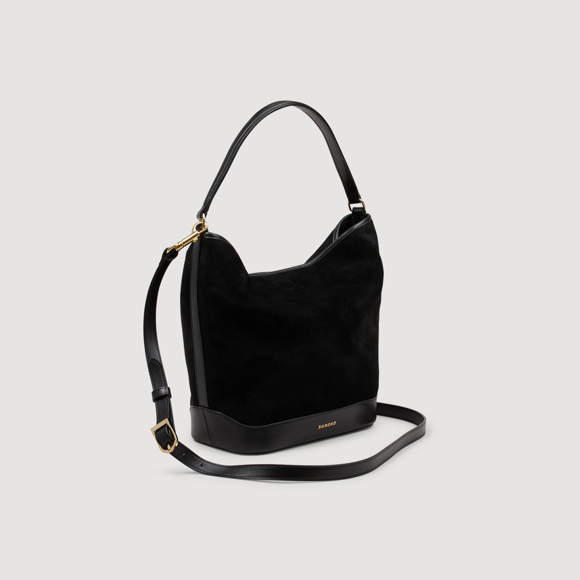 Tangoso suede and leather bucket bag