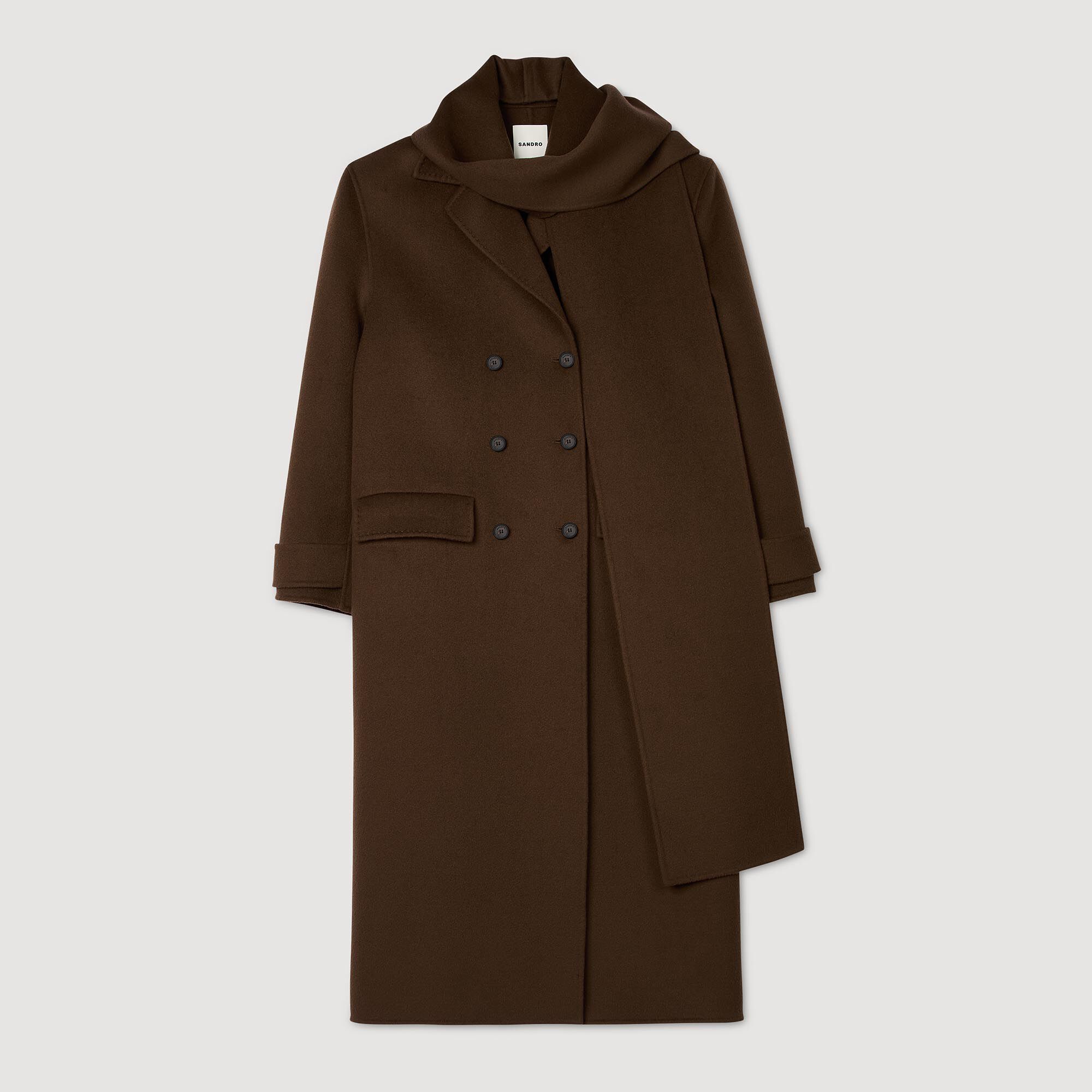Oversized Wool Coat green For Women | Sandro Paris