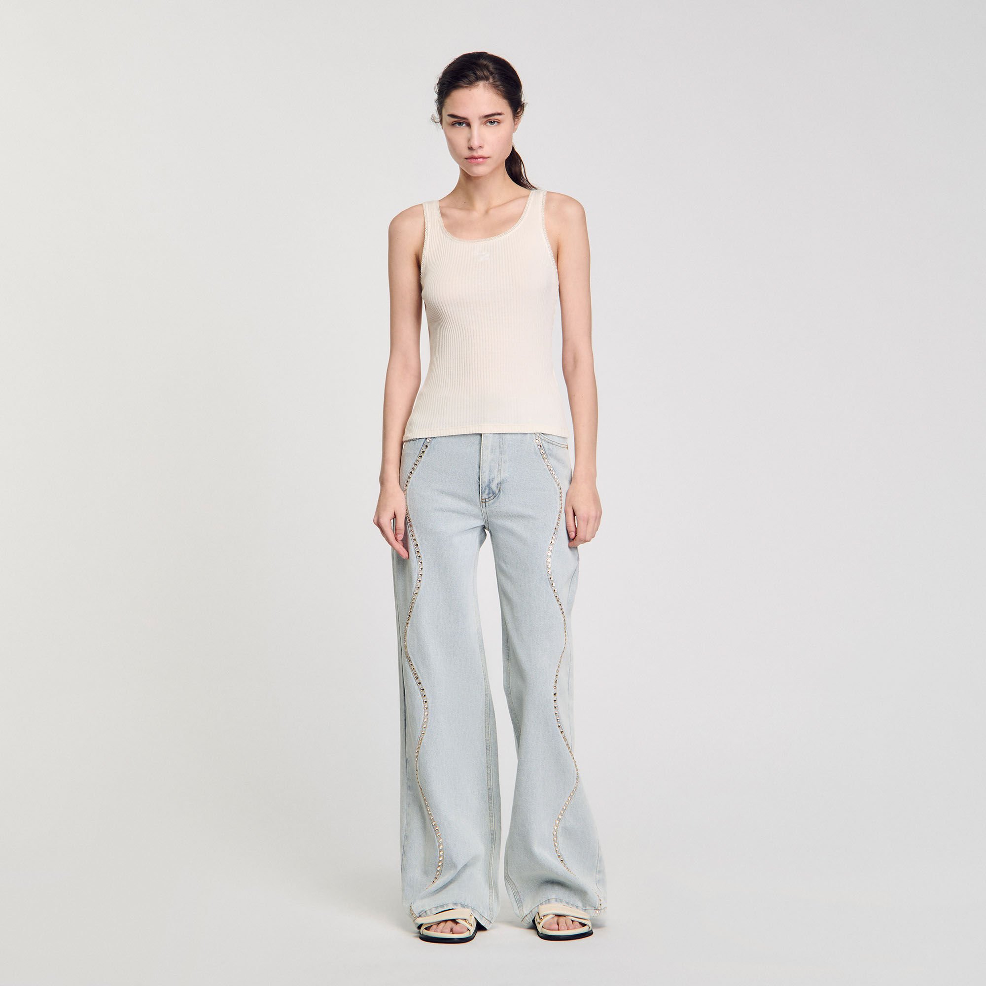Rib knit vest top