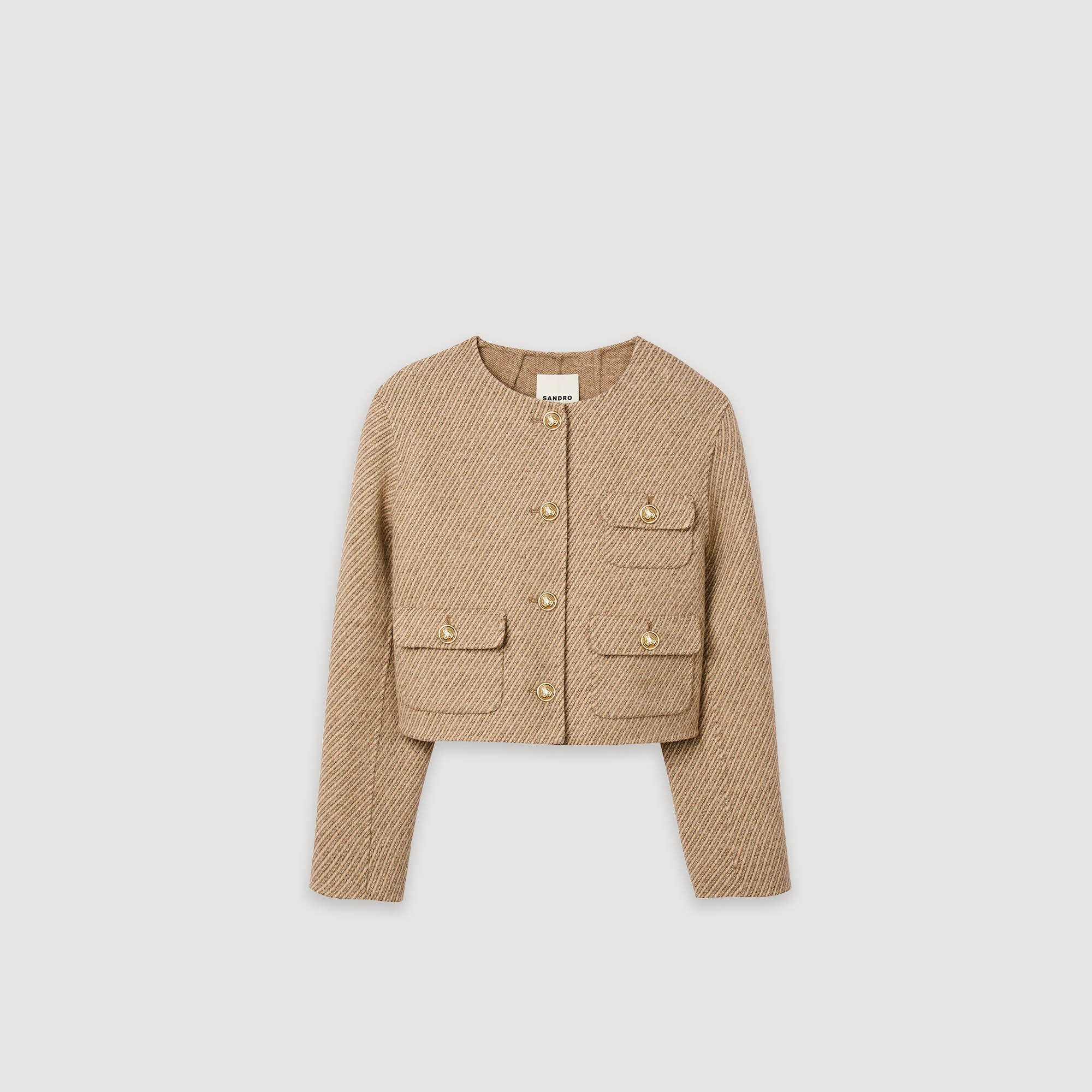 Cropped button-down jacket