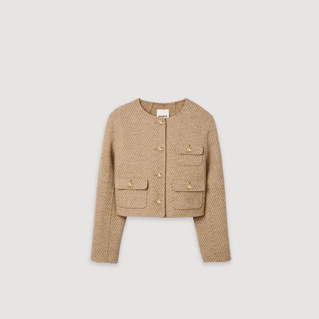 Cropped button-down jacket