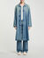 Long faded denim coat