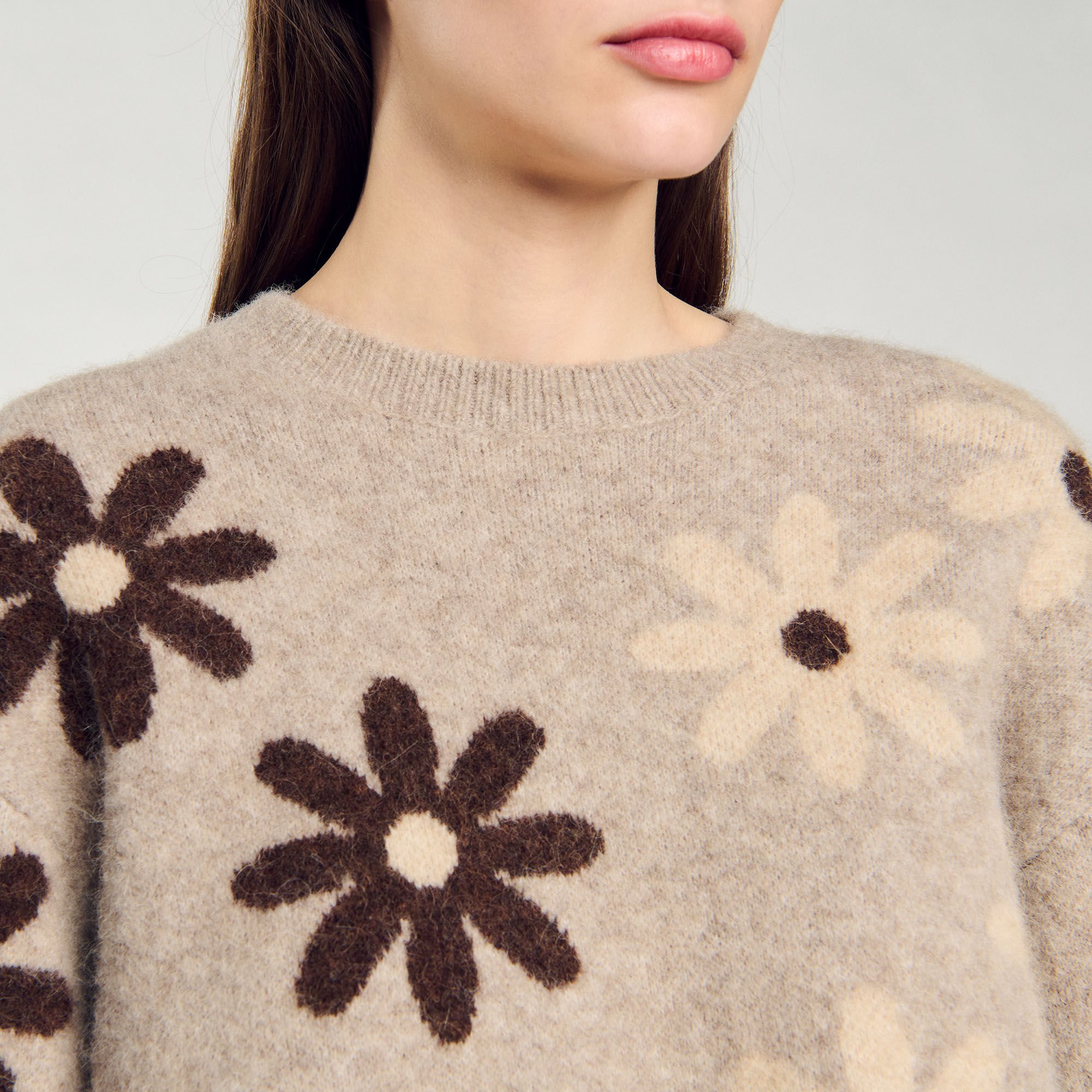 Floral knit sweater