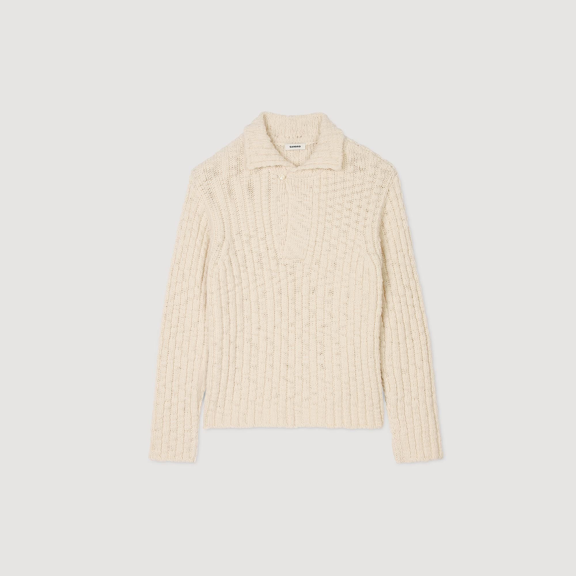 Chunky knit polo neck sweater