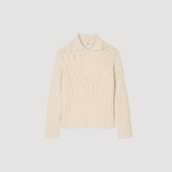 Chunky knit polo neck sweater