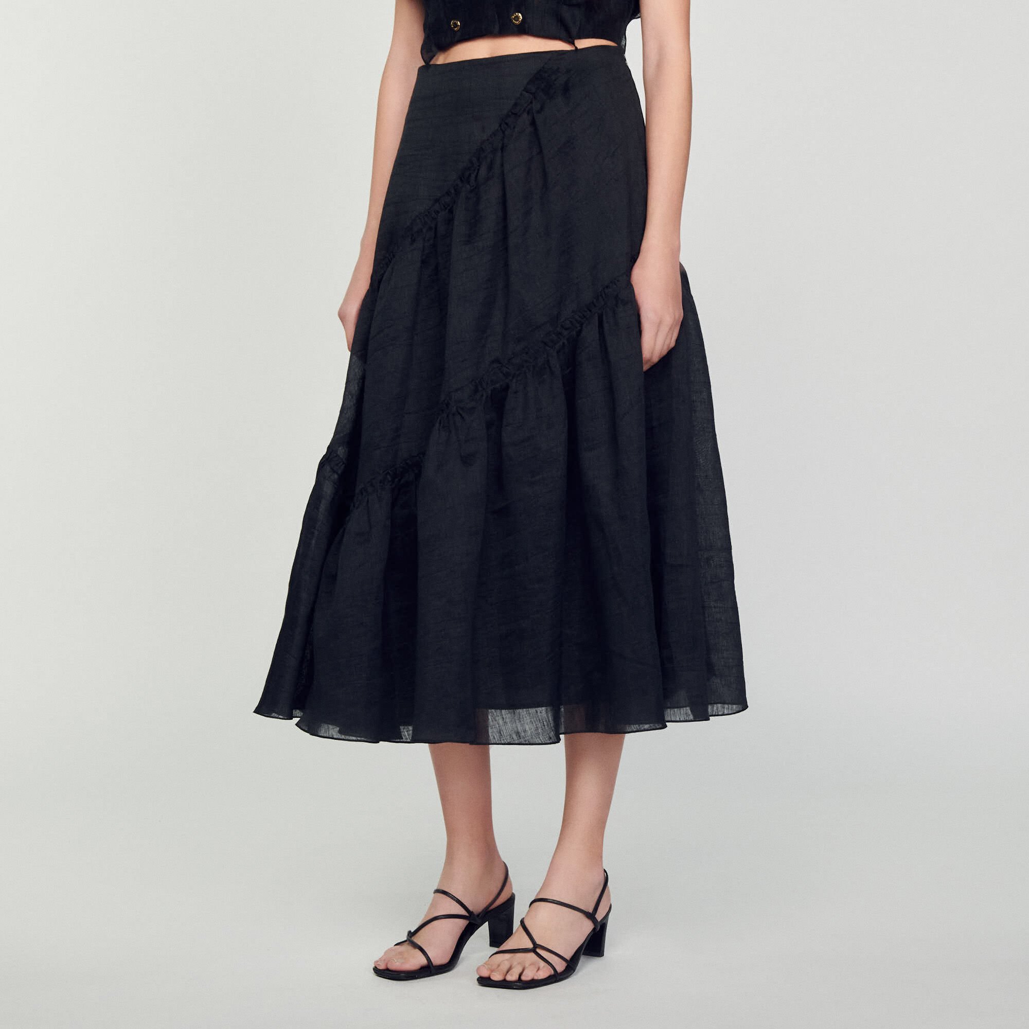 Long ruffled skirt