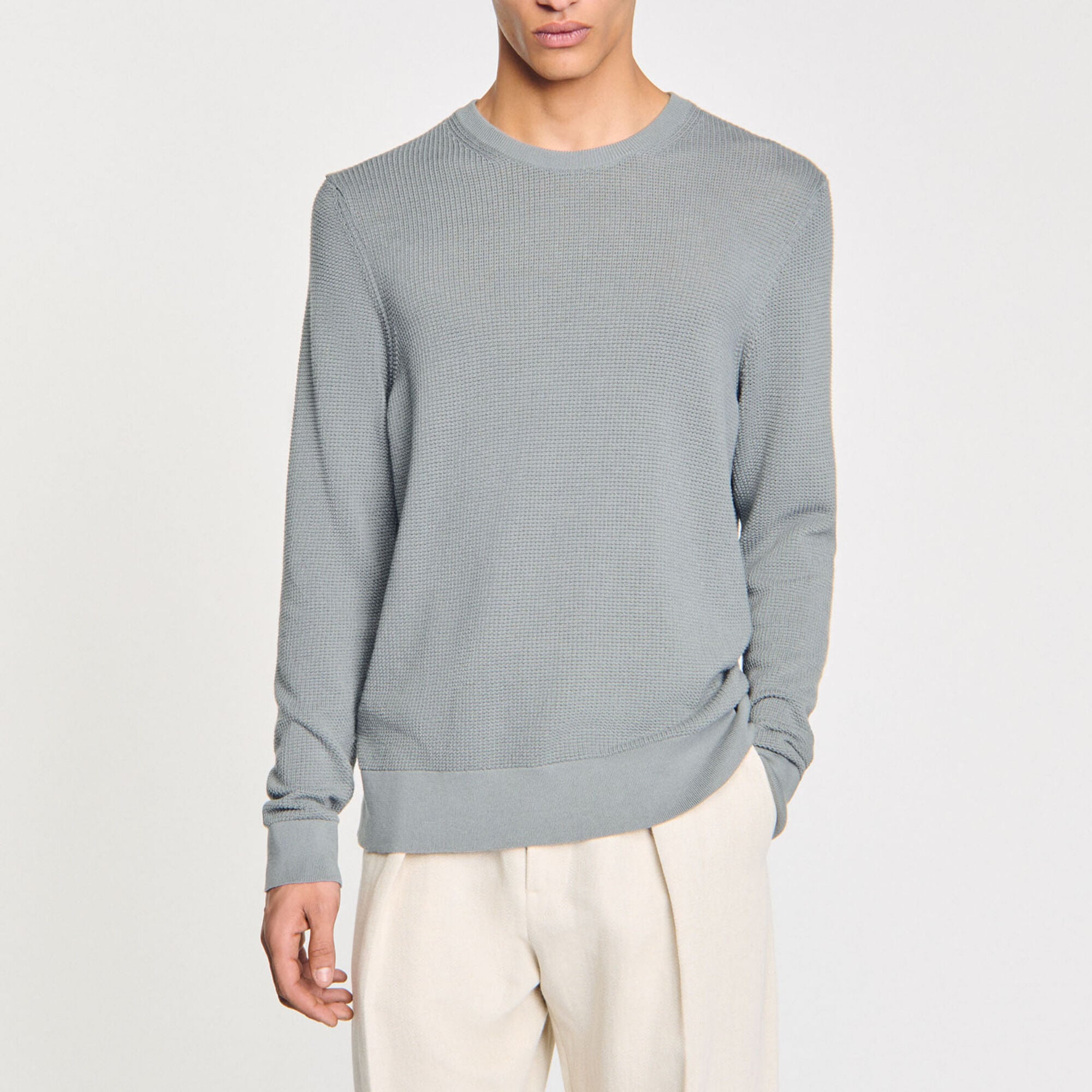 Textured knit sweater